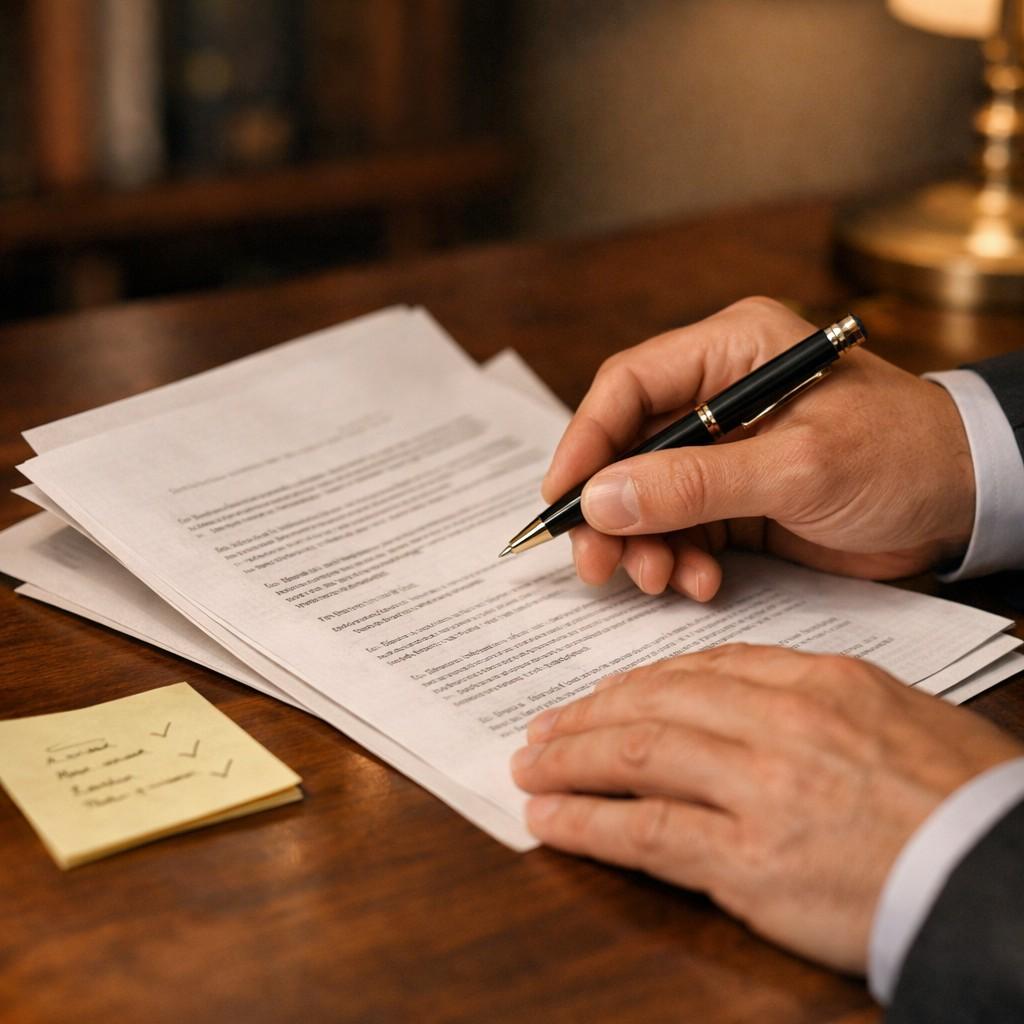 Severance package lawyer in Toronto reviewing employment contract on behalf of Ontario employee